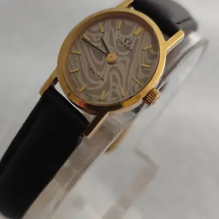 Omega Geneve Rare Gold Marble Dial Ref 5110411 Cal.620 Manual Winding Ladies Watch $200