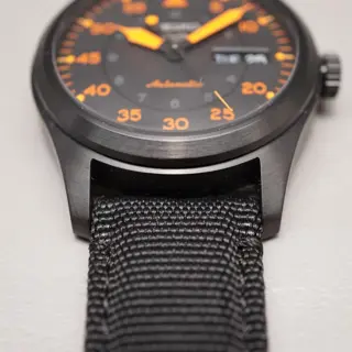 Unworn Seiko 5 Sports SBSA143 4R36 Flieger Style Black Orange Automatic Watch - $200