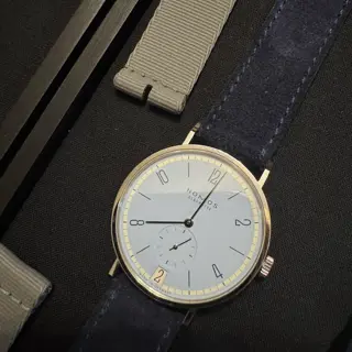 Nomos Tangente 38 Frostblau LE, Christopher Ward Trident Pro 600 LE, Mido Belluna GMT.