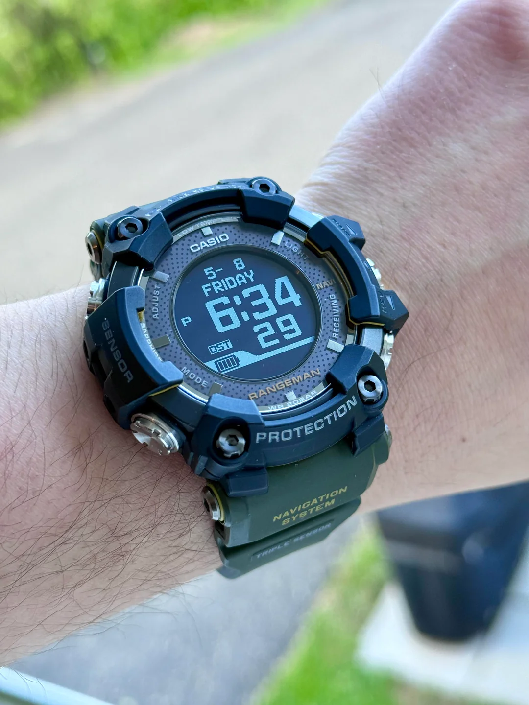 Casio Green Ranger Man CASIO G-Shock Rangeman GPR-B1000-1BJR Green Carbon Fiber Band JDM ...