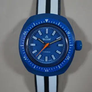 Vintage Wilson Mini Diver 17 JEWELS Blue Swiss Hand-wound Mechanical - $110