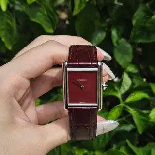 Cartier Tank Must Large Burgundy Red WSTA0054 $2,800
