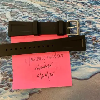 Christopher Ward 20mm Aquaflex Strap - Black - NEW