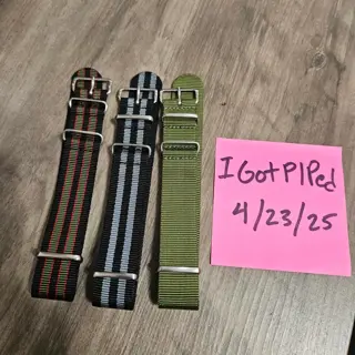Three 20mm Crown & Buckle Premium NATO straps