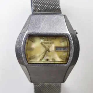 Vintage Orient G469682-4B PU TV Case Automatic 21J Brown Mother of Pearl Dial Watch – Japan ASKING 96$