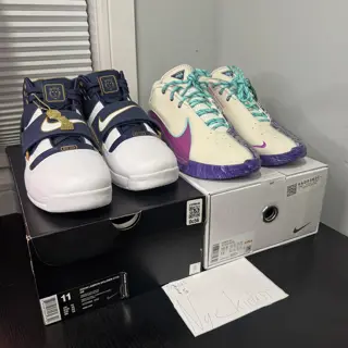 LeBron soldier 1 think 16 25 Sz 11 DS $250 LeBron 22 frozen grapes Sz 10.5 DS $150