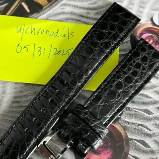 Glashutte Original 19mm x 16mm Black Gator Watch Strap & Buckle OEM