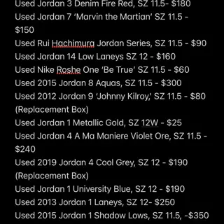 Sneaker lot, Sz 9-12, $25-500