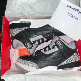 Pre Owned Jordan Retro 3 Black Cement (2018) - Size 9 - $160 Shipped