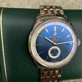 Breitling Premiere 40 automatic blue dial on bracelet
