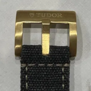 Red Rock  23MM Stone Washed Black Cotton/poly Strap W/ After Market Tudor Buckle