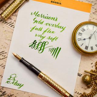 Vintage Morrison's Gold Overlay fountain pen with a Full Flex 14ct gold F nib Mint condition