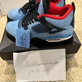 Jordan 4 Travis Scott size 10.5m: $600 invoiced and shipped obo