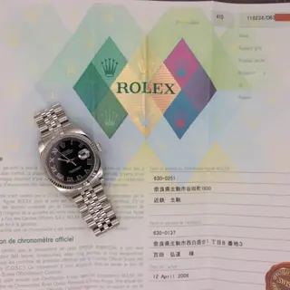2005 Rolex Datejust Ref. 116234 | Black Roman Numeral Dial | Papers