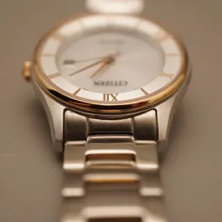 Citizen Collection ES0002-57A Rose Gold Two Tone Solar Quartz Ladies Watch - $75
