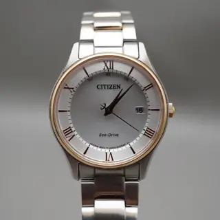 Citizen Collection ES0002-57A Rose Gold Two Tone Solar Quartz Ladies Watch - $75