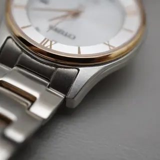 Citizen Collection ES0002-57A Rose Gold Two Tone Solar Quartz Ladies Watch - $75