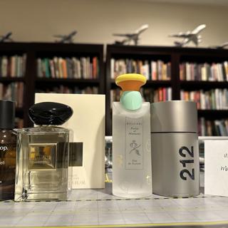 Chanel Les Exclusifs, Creed, Diptyque, Guerlain, Henry Rose, Hermes Hermessence, Jo Malone, MFK, Orto Parisi, Regime des Fleurs, Tom Ford, Xerjoff (bottle)