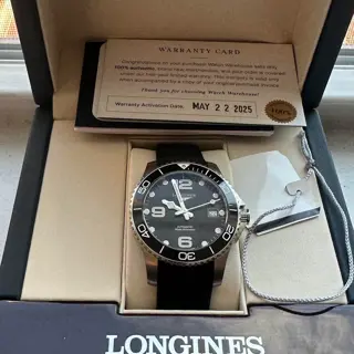 Longines Hydroconquest 39mm - Black Dial - Brand New