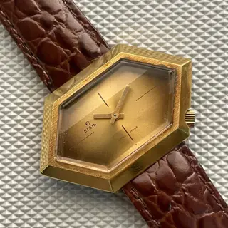 Rare Elgin Hexagon - Diamond-Cut Glass - Gradient Dial - $145 Shipped!