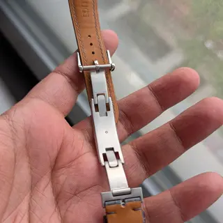 Delugs Ostrich Strap Dark Grey 21mm & Deployant Clasp.