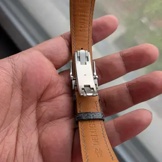Delugs Ostrich Strap Dark Grey 21mm & Deployant Clasp.