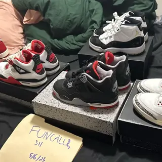 Jordan 1 Reimagined Black toe (DS) $145. Jordan 4 Fire red (2020) Size 9.5 135. Jordan 4 Reimagined Bred size 8.5 (VNDS) $165. Jordan 11 Gratitude worn 1x  size 9 $135. Jordan 3 Reimagined White cement worn 1x size 8.5 $165