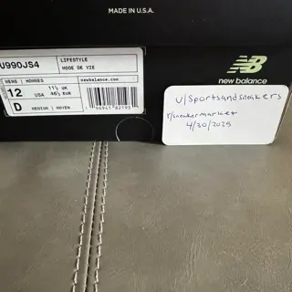 new balance JFG 990v4 size 12 VNDS 200 obo