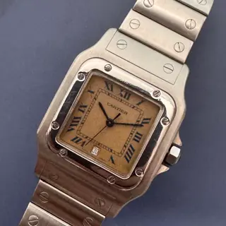 Cartier Santos 987901 Galbée Rare Dial Stainless Steel 29mm Watch $3000