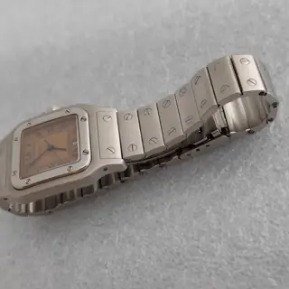 Cartier Santos 987901 Galbée Rare Dial Stainless Steel 29mm Watch $3000