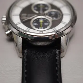 Seiko SSC259P1 V172 Black And White Dial Solar Quartz Chronograph - $150