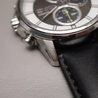 Seiko SSC259P1 V172 Black And White Dial Solar Quartz Chronograph - $150