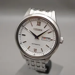 Citizen Collection NY4050-54A Silver Textured Dial Automatic Watch READ - $95