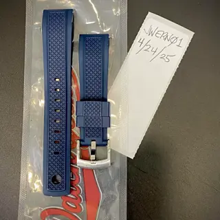 ZULUDIVER Navy Blue FKM Rubber 20mm Watch Strap, $30
