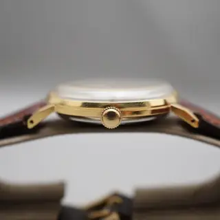 Vintage Orient Star WZ0041NW Gold Tone Dynamic White Dial 33mm Mechanical Watch - $195