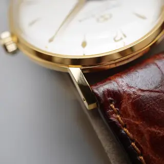 Vintage Orient Star WZ0041NW Gold Tone Dynamic White Dial 33mm Mechanical Watch - $195