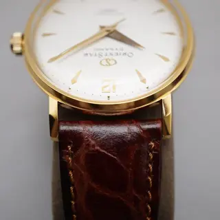 Vintage Orient Star WZ0041NW Gold Tone Dynamic White Dial 33mm Mechanical Watch - $195