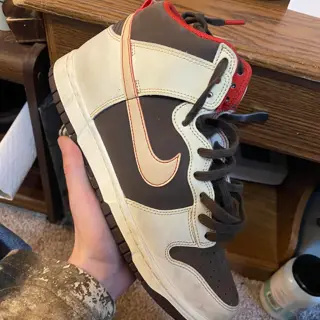 nike dunk high baroque brown worn 1x size 10