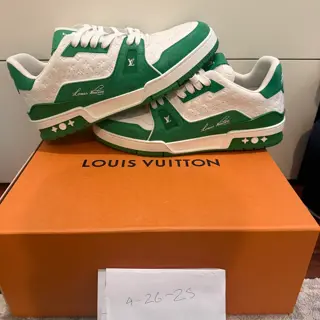 Louis Vuitton Trainer #54 Signature Green and White | Worn once | Original receipt | $800 OBO