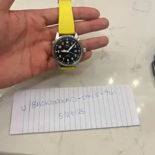 IWC MARK XX Black 2024 Full Set + Yellow Rubber Strap