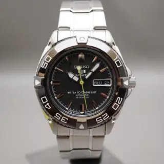 Seiko 5 Sports SNZB23J1 7S36 Black Dial Automatic Watch Made in Japan READ - $120