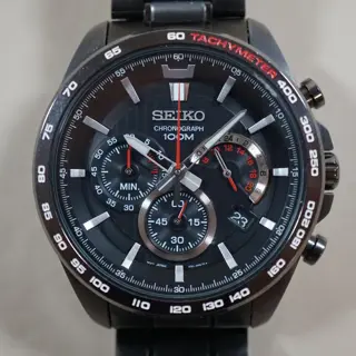 Seiko SSB311P1 8T63 Chronograph Tachymeter Black Quartz - $135