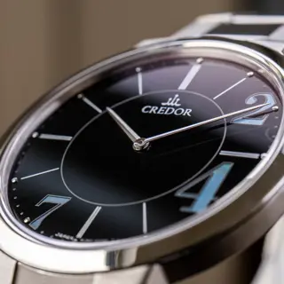 Credor "24/7" GCAT989 with Mother of Pearl Markers. Accurate to ±10 seconds per year and only 5.4mm thick.