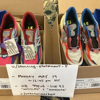 New Balance x Baklava 990v6 “Untitled” & “Ainôzama” - Size 9.5 DS Brand New ($260 each, inc. shipping)