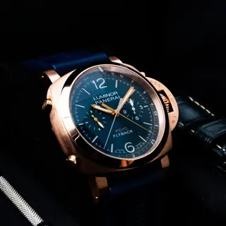Panerai Luminor PCYC Yachts Challenge Flyback Chrono PAM01020 PAM 1020 Rose Gold Full Set - $19,195