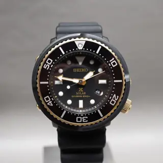 Seiko Prospex SBDN028 V147 Lowercase Limited Black Gold Tuna Solar Quartz Watch - $195