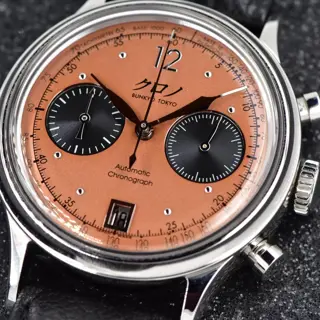 2023 Kurono Tokyo Chronograph 1 MK 2 Salmon Dial 38mm Stainless Steel Full Set