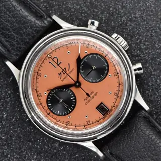 2023 Kurono Tokyo Chronograph 1 MK 2 Salmon Dial 38mm Stainless Steel Full Set