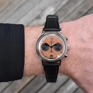 2023 Kurono Tokyo Chronograph 1 MK 2 Salmon Dial 38mm Stainless Steel Full Set