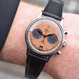 2023 Kurono Tokyo Chronograph 1 MK 2 Salmon Dial 38mm Stainless Steel Full Set